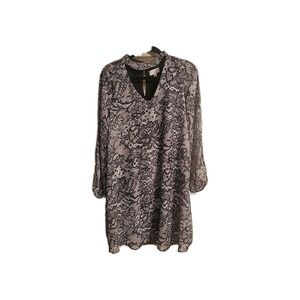 Signature By Robbie bee Fairy Floral Striped Midi  Dress Size 10 Sheer Hoco chic